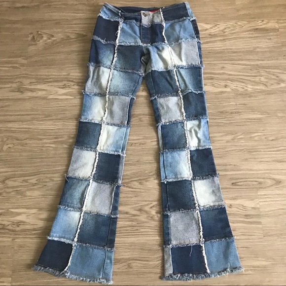 Zana Di Patchwork Jeans Low Rise Flare 